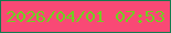 文字の大きさ：1、枠の色：137b4f、背景の色：f94975、文字の色：70d020 無料ブログパーツのブログ時計