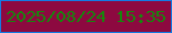 文字の大きさ：4、枠の色：137be3、背景の色：8d0940、文字の色：17860d 無料ブログパーツのブログ時計