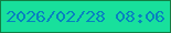 文字の大きさ：4、枠の色：137d44、背景の色：18e09c、文字の色：0782c0 無料ブログパーツのブログ時計