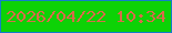 文字の大きさ：2、枠の色：137ec9、背景の色：0dd206、文字の色：d86b4a 無料ブログパーツのブログ時計
