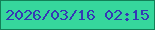 文字の大きさ：5、枠の色：138057、背景の色：36d79c、文字の色：3537b5 無料ブログパーツのブログ時計