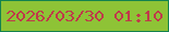 文字の大きさ：2、枠の色：13824f、背景の色：8ec336、文字の色：bf3a4a 無料ブログパーツのブログ時計
