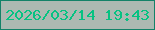 文字の大きさ：4、枠の色：138268、背景の色：acb9b2、文字の色：06c282 無料ブログパーツのブログ時計