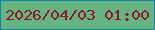 文字の大きさ：2、枠の色：1383ac、背景の色：66b482、文字の色：8f182b 無料ブログパーツのブログ時計