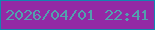 文字の大きさ：3、枠の色：1385b0、背景の色：9329a5、文字の色：52a1ae 無料ブログパーツのブログ時計