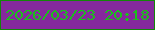 文字の大きさ：3、枠の色：138609、背景の色：85299d、文字の色：1ac01b 無料ブログパーツのブログ時計
