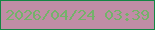 文字の大きさ：2、枠の色：138644、背景の色：c08da6、文字の色：74b26a 無料ブログパーツのブログ時計