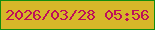 文字の大きさ：4、枠の色：138d0e、背景の色：d7b729、文字の色：be0f59 無料ブログパーツのブログ時計