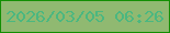 文字の大きさ：1、枠の色：138f03、背景の色：90b971、文字の色：4bb780 無料ブログパーツのブログ時計