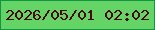 文字の大きさ：2、枠の色：139440、背景の色：65d466、文字の色：490804 無料ブログパーツのブログ時計