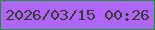 文字の大きさ：3、枠の色：139620、背景の色：b066fe、文字の色：343e2e 無料ブログパーツのブログ時計