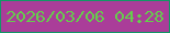 文字の大きさ：5、枠の色：139766、背景の色：aa3d99、文字の色：66cc4d 無料ブログパーツのブログ時計