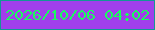 文字の大きさ：4、枠の色：139795、背景の色：a13feb、文字の色：19fd5d 無料ブログパーツのブログ時計