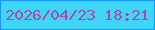 文字の大きさ：5、枠の色：1398f4、背景の色：3dd5f9、文字の色：a74d9e 無料ブログパーツのブログ時計