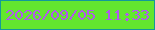 文字の大きさ：4、枠の色：13999a、背景の色：63e62f、文字の色：b158ee 無料ブログパーツのブログ時計