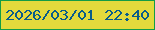 文字の大きさ：1、枠の色：139c46、背景の色：e3da3c、文字の色：095c8a 無料ブログパーツのブログ時計
