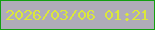 文字の大きさ：5、枠の色：139f11、背景の色：b0acb9、文字の色：dbe73b 無料ブログパーツのブログ時計