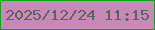 文字の大きさ：4、枠の色：13a121、背景の色：c888b8、文字の色：58665c 無料ブログパーツのブログ時計