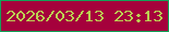 文字の大きさ：5、枠の色：13a157、背景の色：a5013c、文字の色：bbd152 無料ブログパーツのブログ時計
