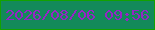 文字の大きさ：4、枠の色：13a200、背景の色：138a5a、文字の色：9625c6 無料ブログパーツのブログ時計