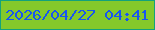 文字の大きさ：3、枠の色：13a27c、背景の色：84c92b、文字の色：1756f0 無料ブログパーツのブログ時計