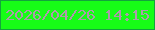 文字の大きさ：5、枠の色：13a43d、背景の色：17fd17、文字の色：ad9aab 無料ブログパーツのブログ時計