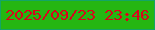 文字の大きさ：5、枠の色：13a566、背景の色：25b612、文字の色：d8051c 無料ブログパーツのブログ時計