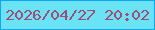 文字の大きさ：4、枠の色：13a6ef、背景の色：6ae3f5、文字の色：a24c75 無料ブログパーツのブログ時計