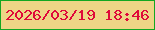 文字の大きさ：4、枠の色：13a721、背景の色：eed586、文字の色：df093a 無料ブログパーツのブログ時計