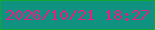 文字の大きさ：1、枠の色：13a732、背景の色：109280、文字の色：de2087 無料ブログパーツのブログ時計