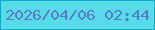 文字の大きさ：1、枠の色：13a8c8、背景の色：57dbe8、文字の色：587bc7 無料ブログパーツのブログ時計