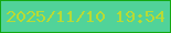 文字の大きさ：2、枠の色：13a912、背景の色：51d399、文字の色：b8da35 無料ブログパーツのブログ時計