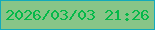 文字の大きさ：2、枠の色：13aabb、背景の色：88c588、文字の色：04b949 無料ブログパーツのブログ時計