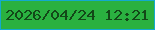 文字の大きさ：1、枠の色：13aacd、背景の色：2ab140、文字の色：134818 無料ブログパーツのブログ時計