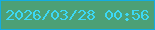 文字の大きさ：2、枠の色：13ace2、背景の色：4ca076、文字の色：3cd8f5 無料ブログパーツのブログ時計