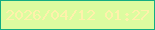 文字の大きさ：2、枠の色：13ad82、背景の色：dcfca0、文字の色：fff1ab 無料ブログパーツのブログ時計