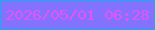 文字の大きさ：1、枠の色：13aeeb、背景の色：8372fd、文字の色：e553f9 無料ブログパーツのブログ時計