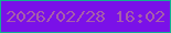 文字の大きさ：4、枠の色：13b092、背景の色：7a11e8、文字の色：a65eaa 無料ブログパーツのブログ時計