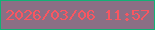 文字の大きさ：5、枠の色：13b176、背景の色：8b6f85、文字の色：f95661 無料ブログパーツのブログ時計