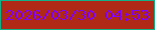 文字の大きさ：2、枠の色：13b187、背景の色：af2916、文字の色：8102f2 無料ブログパーツのブログ時計