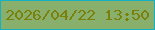 文字の大きさ：2、枠の色：13b1c1、背景の色：89af6d、文字の色：7b800b 無料ブログパーツのブログ時計