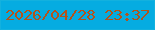 文字の大きさ：3、枠の色：13b1de、背景の色：05ace1、文字の色：b3531b 無料ブログパーツのブログ時計