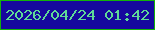 文字の大きさ：3、枠の色：13b209、背景の色：16089e、文字の色：5fd997 無料ブログパーツのブログ時計