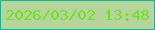 文字の大きさ：2、枠の色：13b592、背景の色：b6d49b、文字の色：6ee220 無料ブログパーツのブログ時計