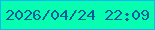 文字の大きさ：5、枠の色：13b5f5、背景の色：07fdaf、文字の色：005d9b 無料ブログパーツのブログ時計