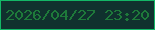 文字の大きさ：3、枠の色：13b666、背景の色：10312e、文字の色：1e793a 無料ブログパーツのブログ時計