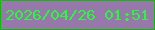 文字の大きさ：5、枠の色：13b907、背景の色：9678ab、文字の色：28f939 無料ブログパーツのブログ時計