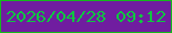 文字の大きさ：3、枠の色：13ba1c、背景の色：701da0、文字の色：0fc641 無料ブログパーツのブログ時計