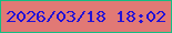 文字の大きさ：3、枠の色：13be83、背景の色：e17975、文字の色：2311d6 無料ブログパーツのブログ時計