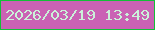 文字の大きさ：5、枠の色：13bf38、背景の色：ca62b4、文字の色：cbf1d9 無料ブログパーツのブログ時計